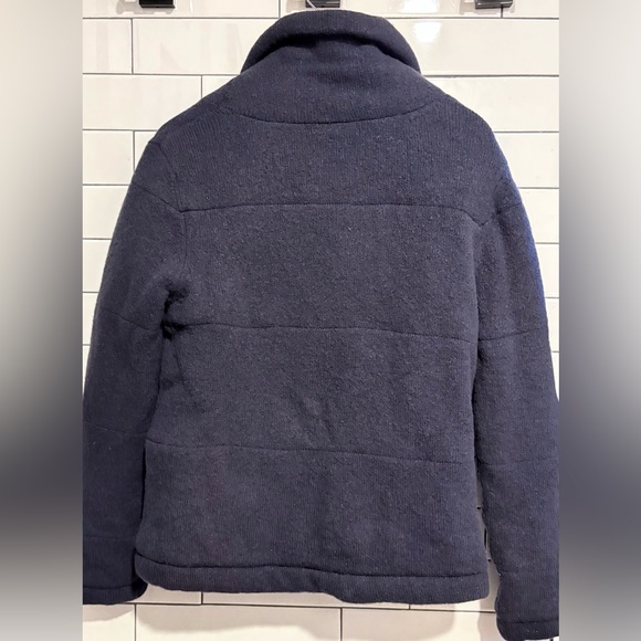 Rag & Bone navy wool blend quiltec button-up sweater jacket shawl collar S - Picture 3 of 6